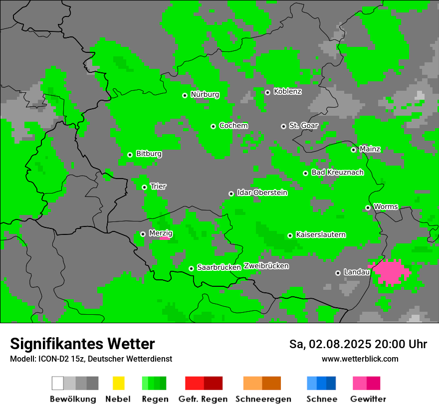 Modellkarten Signifikantes Wetter