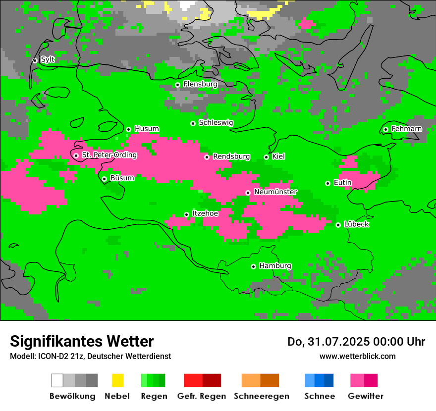 Modellkarten Signifikantes Wetter