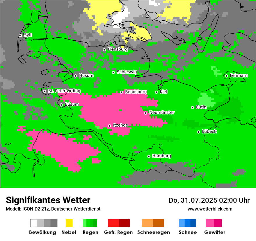 Modellkarten Signifikantes Wetter