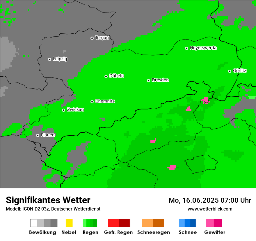 Modellkarten Signifikantes Wetter